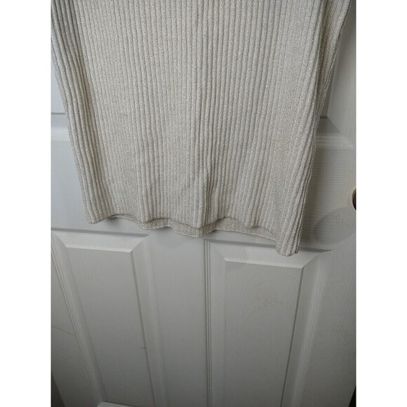 Jones New York Creme Gold Sparkle Knit Shirt Sleeve Cowl Neck Sweater. Size XL - Picture 5 of 10
